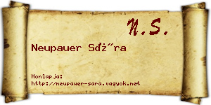 Neupauer Sára névjegykártya