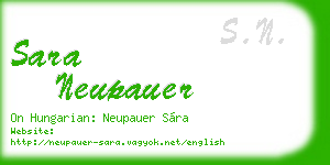 sara neupauer business card